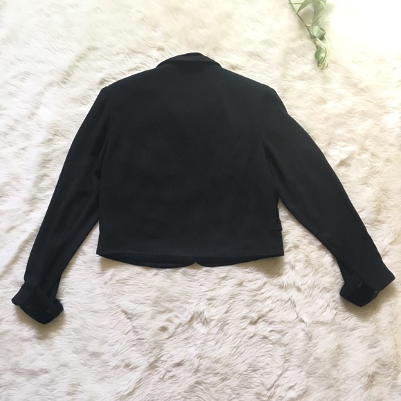 80s Crushed Velvet Round Collar Crop Blazer - Picture 5 of 6